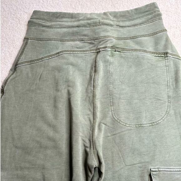 Free People: Olive Green Oversized Baggy Cargo Joggers - Picture 6 of 14